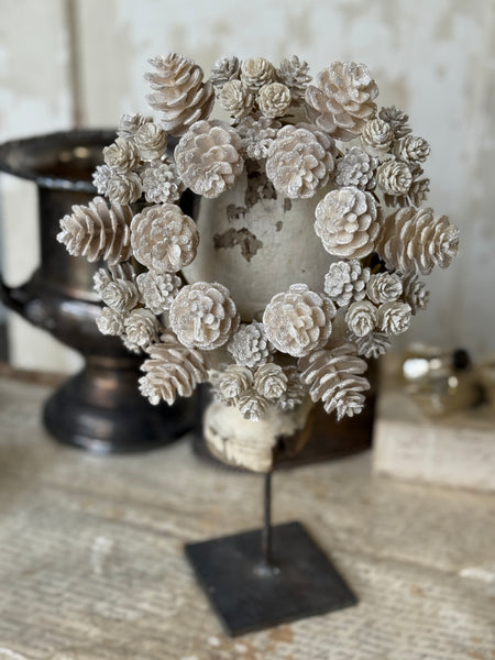 Glittering Ivory Cone Candle Ring | 8" | NOT CURRENTLY IN STOCK-New For Holiday 2026!