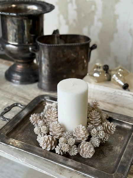 Glittering Ivory Cone Candle Ring | 8" | NOT CURRENTLY IN STOCK-New For Holiday 2026!