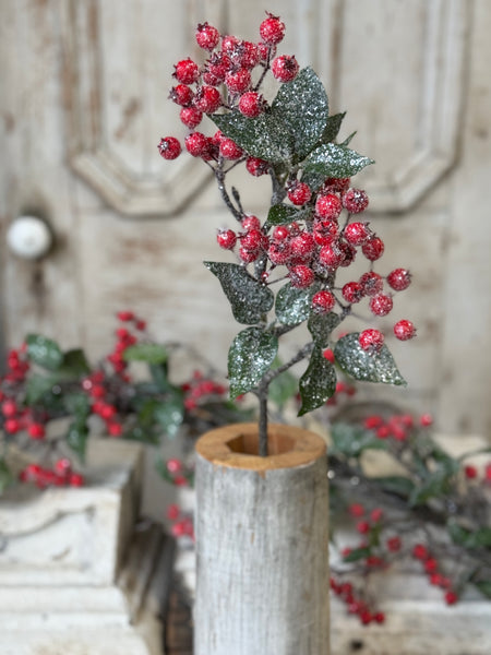 Snow Blaze Berry Spray | 24" | NOT CURRENTLY IN STOCK-New For Holiday 2026!