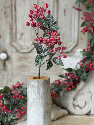 Snow Blaze Berry Spray | 24" | NOT CURRENTLY IN STOCK-New For Holiday 2026!