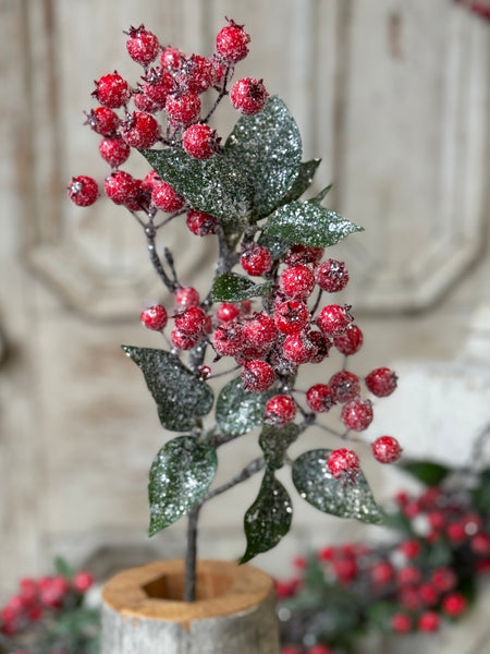 Snow Blaze Berry Spray | 24" | NOT CURRENTLY IN STOCK-New For Holiday 2026!