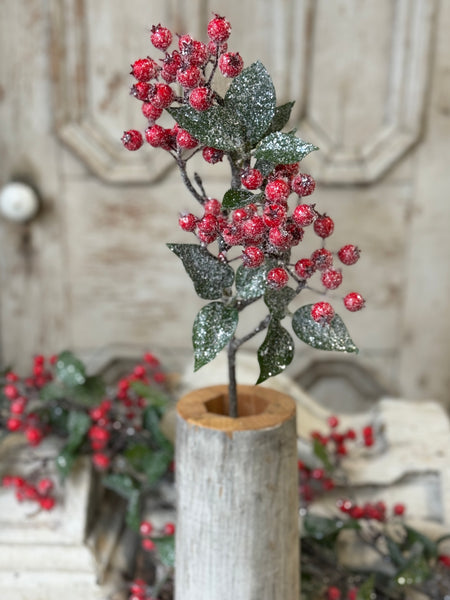 Snow Blaze Berry Spray | 24" | NOT CURRENTLY IN STOCK-New For Holiday 2026!