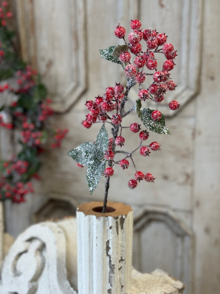 Snow Blaze Berry Spray | 17" | NOT CURRENTLY IN STOCK-New For Holiday 2026!