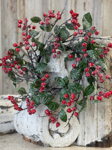 Snow Blaze Berry Wreath | 16" | NOT CURRENTLY IN STOCK-New For Holiday 2026!
