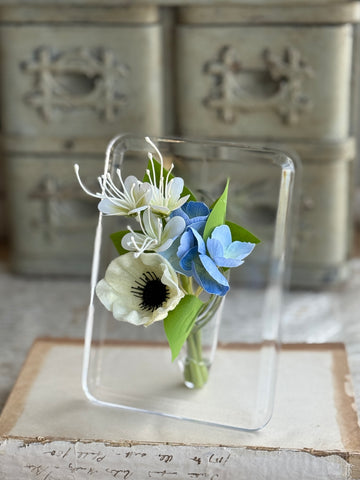 Floating Flora Frame w/ Flowers  | 7" | Blue | NOT CURRENTLY IN STOCK-New For Spring 2027!