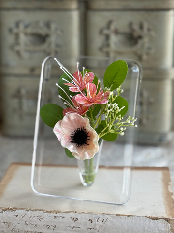 Floating Flora Frame w/ Flowers | 7" | Coral | NOT CURRENTLY IN STOCK-New For Spring 2027!