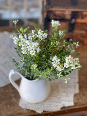 Harpeth Berries Bush | 11" | Cream | CLOSEOUT + CLEAN UP SPECIAL!  From $0.45 - Last 144pcs!