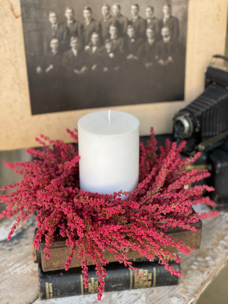 Fall Heather Candle Ring | 14" | Red | NEW CLOSEOUT!  From $2.95