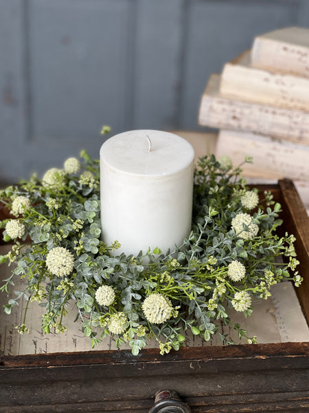 Garden Bliss Candle Ring | 14" | Cream