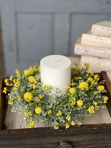 Garden Bliss Candle Ring | 14" | Yellow | Limited Stock - Last 132pcs! (will be discontinued for Spring 2026)