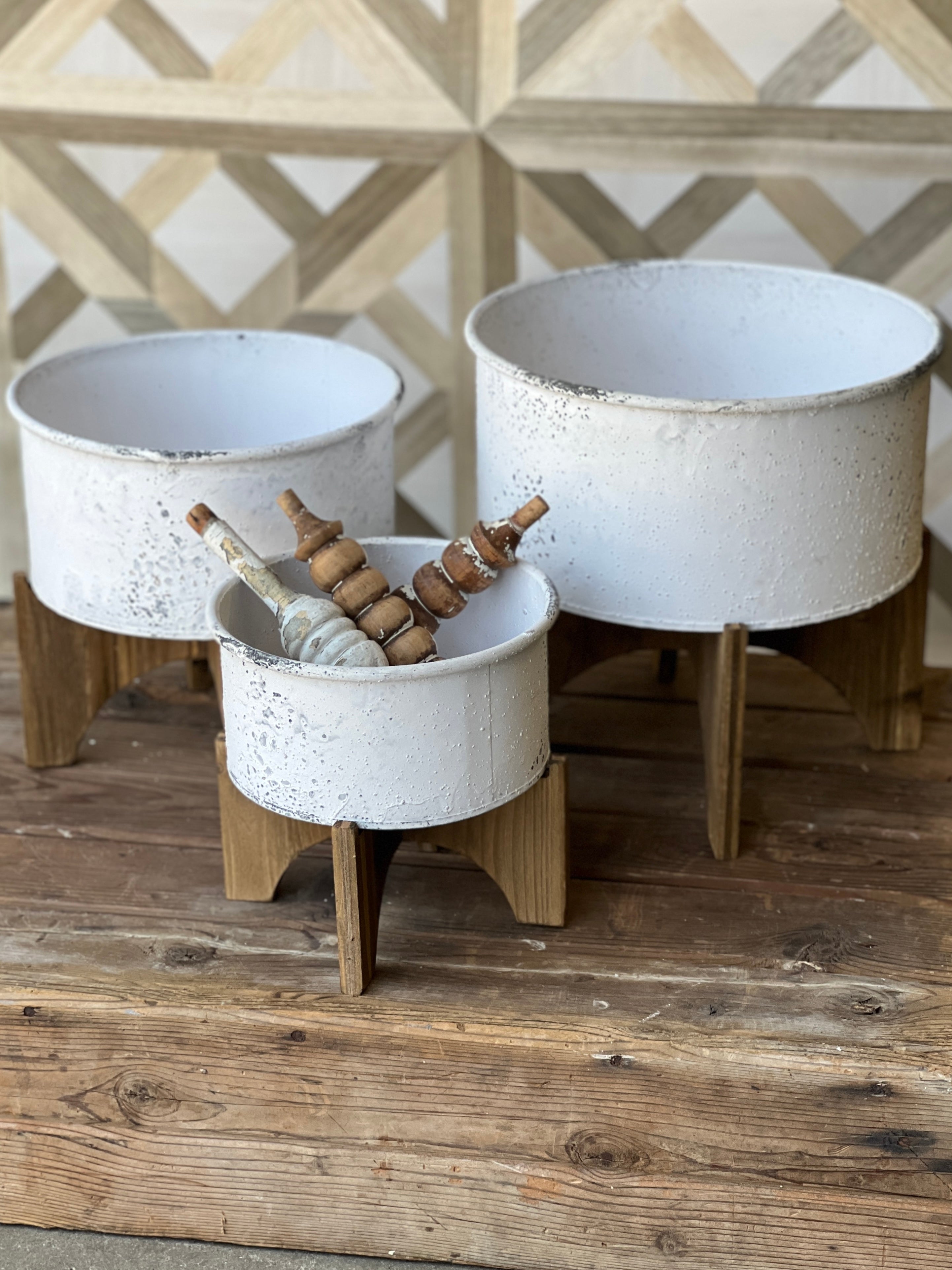 tipping flower pot planter Tipping Point Planters | Set/3 | SKID SPECIAL! $14.95