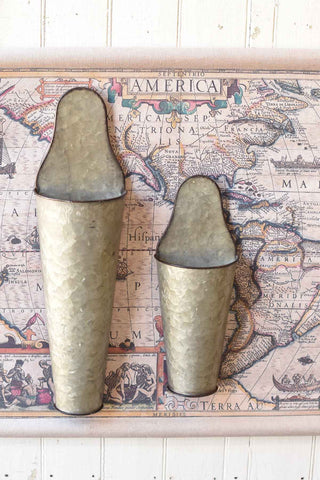 Grace & Grit Wall Buckets | Set/2 | Galvanized | SKID SPECIAL! $8.95