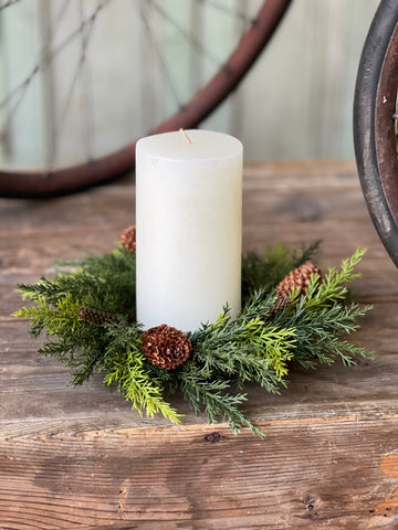 Prickly Pine Candle Ring | Green | 9" | SOLD OUT