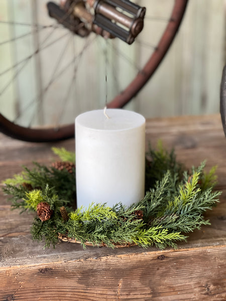 Prickly Pine Candle Ring | TT Green | 12"
