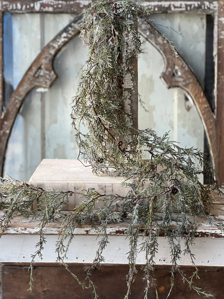 Weeping Cedar Garland | Snow | 6'