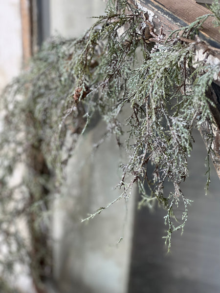 Weeping Cedar Garland | Snow | 6'
