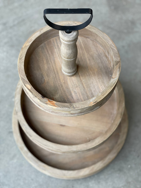 Ezra Three Tier Tray | 24.5" | Natural | CASE PACK + SKID SPECIAL!  From $13.95