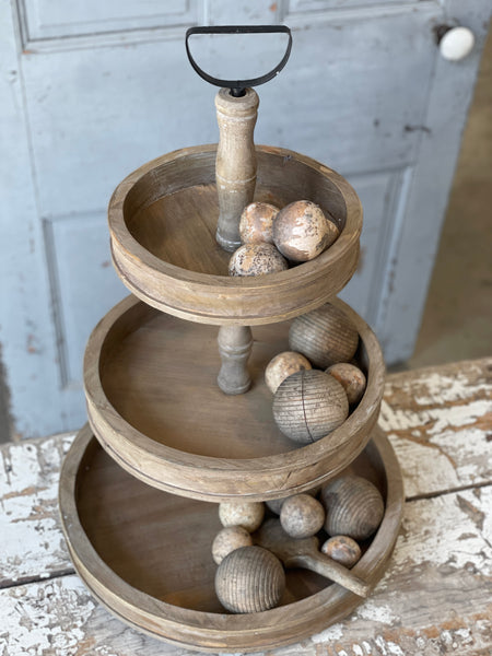 Ezra Three Tier Tray | 24.5" | Natural | CASE PACK + SKID SPECIAL!  From $13.95