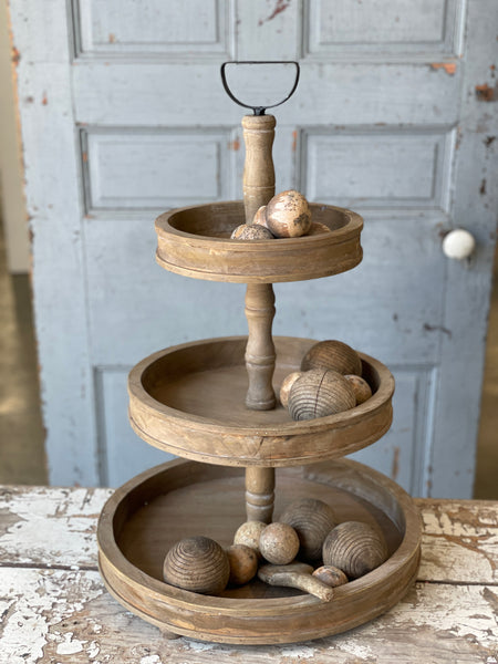 Ezra Three Tier Tray | 24.5" | Natural | CASE PACK + SKID SPECIAL!  From $13.95