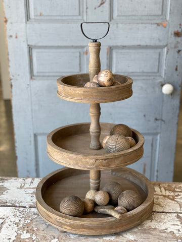 Ezra Three Tier Tray | 24.5" | Natural | CASE PACK + SKID SPECIAL!  From $13.95