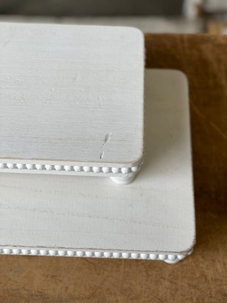 Beaded Chatham Trays | Set/2 | White Wash | SKID SPECIAL $11.95