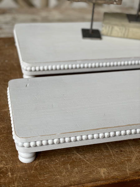 Beaded Chatham Trays | Set/2 | White Wash | SKID SPECIAL $11.95
