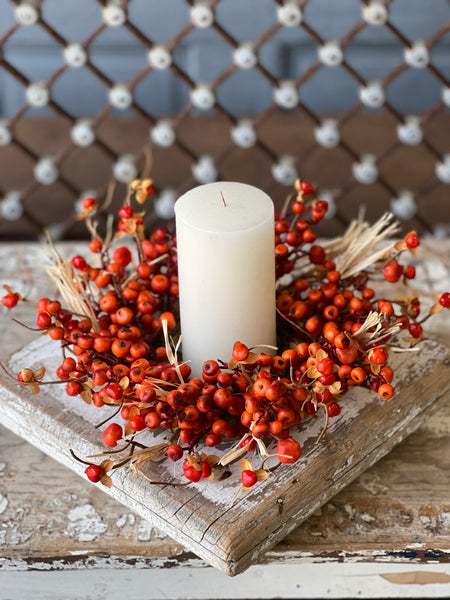 Cranberries Candle Ring | Orange | 10" | SOLD OUT