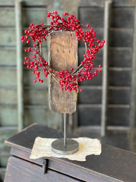 Red Berry Candle Ring | 8"