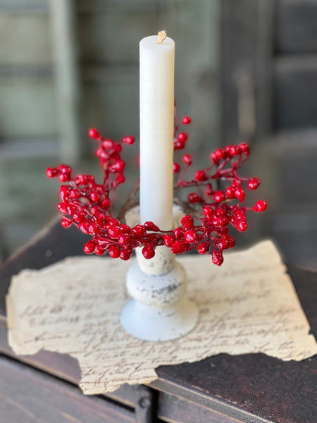 Red Berry Candle Ring | 4"