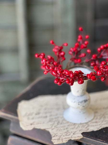 Red Berry Candle Ring | 4"