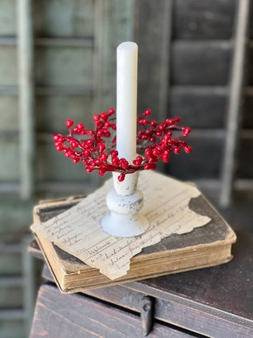 Red Berry Candle Ring | 4"