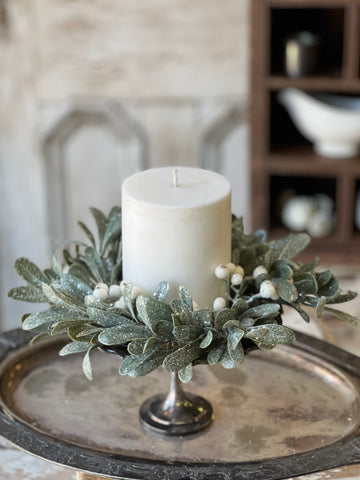 Ice Kissed Mistletoe Candle Ring | 10" | SOLD OUT