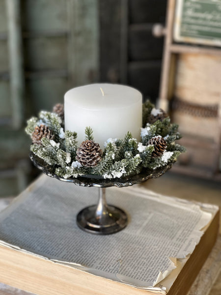 Snowy Mini Cone Candle Ring | 4" (inner)