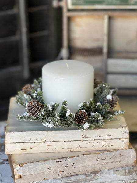 Snowy Mini Cone Candle Ring | 4" (inner)