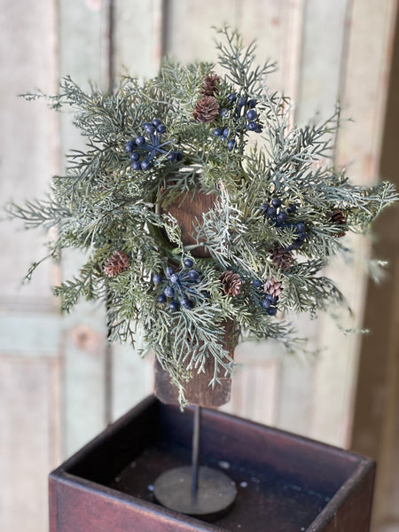 Siberian Cypress Candle Ring | 11" | Blue