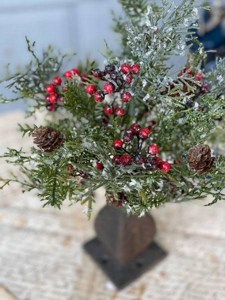 Wintry Mix Bush | 12" | Red | NEW CLOSEOUT + CLEAN UP SPECIAL!  From $2.25 - Last 96pcs!