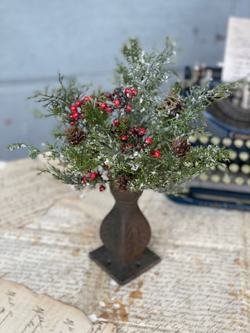 Wintry Mix Bush | 12" | Red | NEW CLOSEOUT + CLEAN UP SPECIAL!  From $2.25 - Last 96pcs!