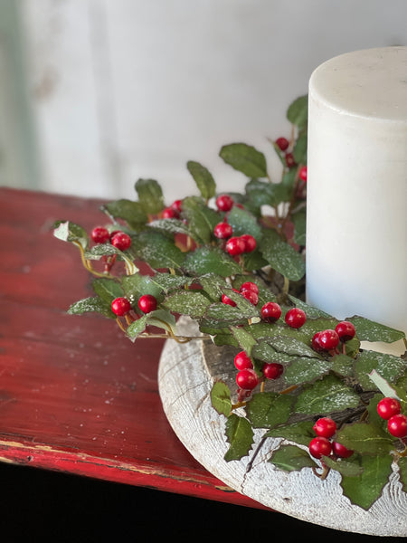 Holly Candle Ring with Berries | 14" | SOLD OUT