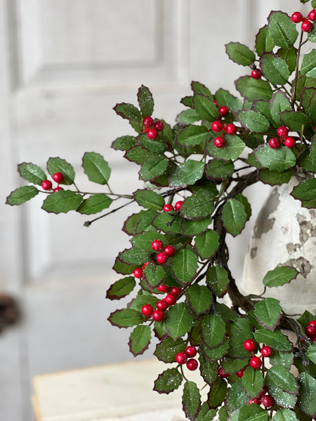 Holly Candle Ring with Berries | 16" | SOLD OUT