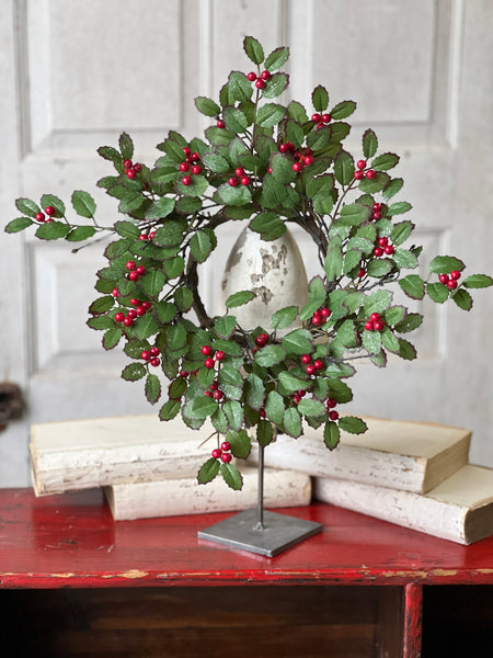 Holly Candle Ring with Berries | 16" | SOLD OUT