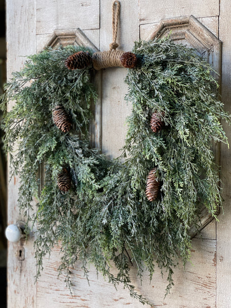 Silver Thread Cedar Wreath | 28" | SOLD OUT