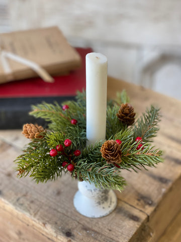 White Spruce with Berries Candle Ring | 7" | SOLD OUT