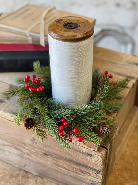 White Spruce with Berries Candle Ring | 9" | SOLD OUT
