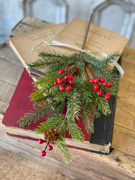 White Spruce with Berries Pick | 16" | SOLD OUT