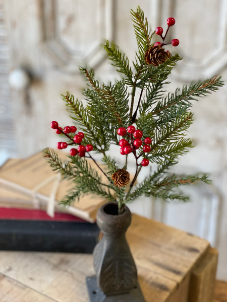 White Spruce with Berries Pick | 16" | SOLD OUT
