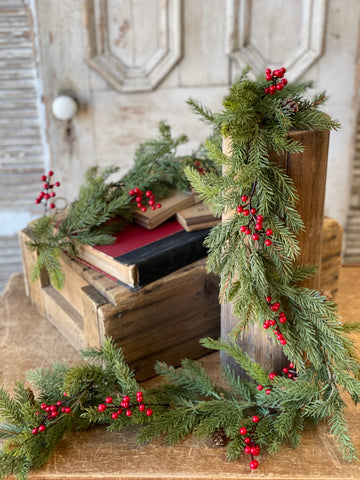 White Spruce with Berries Garland | 6' | SOLD OUT