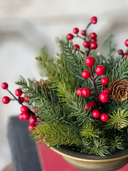 White Spruce with Berries Half Sphere | 8" | SOLD OUT