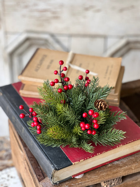 White Spruce with Berries Half Sphere | 8" | SOLD OUT