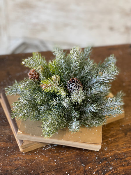 Frosted White Spruce Half Sphere | 8"