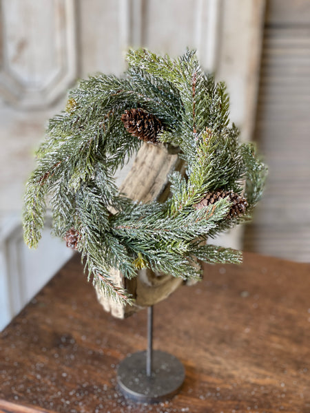 Frosted White Spruce Candle Ring | 9" | SOLD OUT
